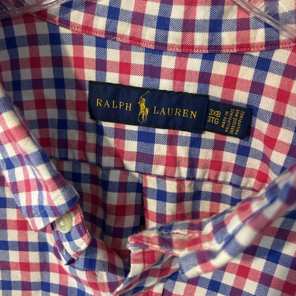 Ralph Lauren Mens 3XB GINGHAM CHECKED LONG SLEEVE BUTTON UP SHIRT Exc Cond - Picture 5 of 8